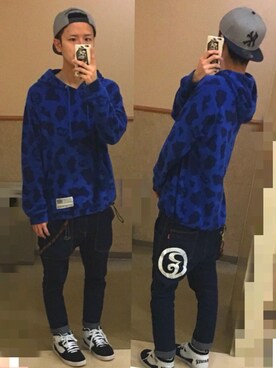 「ROLLING CRADLE（ローリングクレイドル）のアイテム（パーカー）」を使った、アナーキー田中さん（メンズ・171cm）の春コーディネート