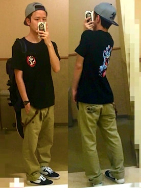 「ロールアップ」｜「アイテム（その他雑貨）」を使った、アナーキー田中さん（メンズ・171cm）の春コーディネート