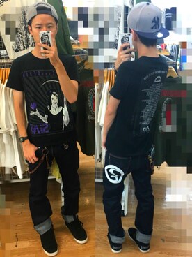 「ROLLING CRADLE（ローリングクレイドル）のアイテム（デニムパンツ）」を使った、アナーキー田中さん（メンズ・171cm）の夏コーディネート