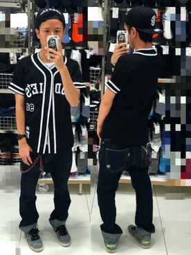 「SQUAIR（スクエア）のアイテム」を使った、アナーキー田中さん（メンズ・171cm）の夏コーディネート