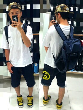 「ROLLING CRADLE（ローリングクレイドル）のアイテム（デニムパンツ）」を使った、アナーキー田中さん（メンズ・171cm）の秋コーディネート