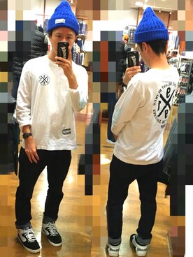 「SABBAT13（サバト）のアイテム（帽子）」を使った、アナーキー田中さん（メンズ・171cm）の秋コーディネート