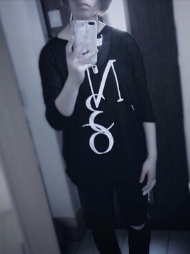 「H&M（エイチ・アンド・エム）のアイテム（ニット/セーター、ブラック系）」を使った、Kitajiiさん（レディース・156cm）の春コーディネート