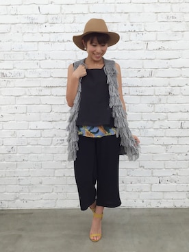 「DouDou（ドゥドゥ）のアイテム（帽子）」を使った、DouDou_STAFFさん（レディース・157cm）の秋コーディネート