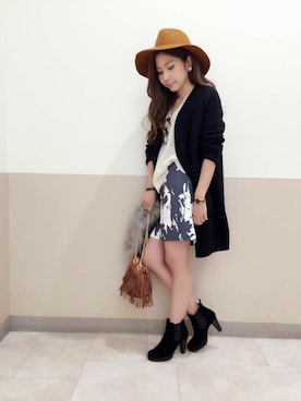 「DouDou（ドゥドゥ）のアイテム（帽子）」を使った、DouDou_STAFFさん（レディース・154cm）の秋コーディネート