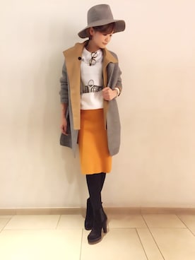 「DouDou（ドゥドゥ）のアイテム（帽子）」を使った、DouDou_STAFFさん（レディース・166cm）の秋コーディネート