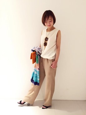 「Viflan（ヴィフラン）のアイテム」を使った、DouDou_STAFFさん（レディース・157cm）の春コーディネート