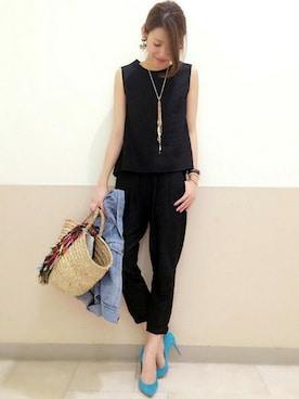 「DouDou（ドゥドゥ）のアイテム（バッグ）」を使った、DouDou_STAFFさん（レディース・166cm）の春コーディネート