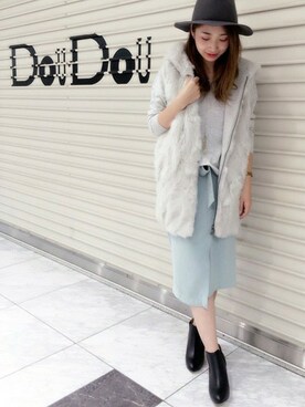 「ラビットファー」｜DouDou_STAFFさん（レディース・160cm）の秋コーディネート