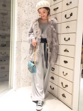 「DouDou（ドゥドゥ）のアイテム（帽子）」を使った、DouDou_STAFFさん（レディース・157cm）の秋コーディネート