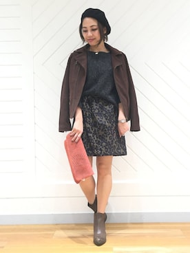 「DouDou（ドゥドゥ）のアイテム（帽子）」を使った、DouDou_STAFFさん（レディース・157cm）の秋コーディネート