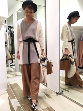 「DouDou（ドゥドゥ）のアイテム（帽子）」を使った、DouDou_STAFFさん（レディース・157cm）の秋コーディネート