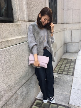 「Viflan（ヴィフラン）のアイテム」を使った、DouDou_STAFFさん（レディース・157cm）の冬コーディネート