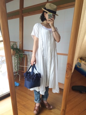 「caqu（サキュウ）のアイテム」を使った、tamiさん（レディース・153cm）の夏コーディネート