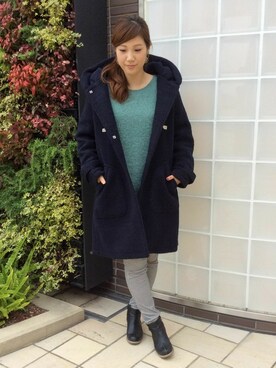 「LBC（エルビーシー）のアイテム（ダッフルコート）」を使った、sayaさん（レディース・156cm）の秋コーディネート