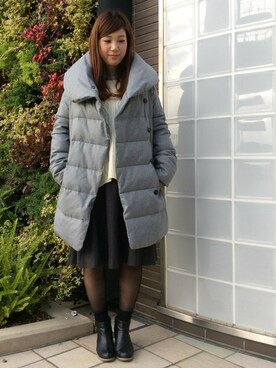 「LBC（エルビーシー）のアイテム（ダウンジャケット/コート）」を使った、sayaさん（レディース・156cm）の冬コーディネート