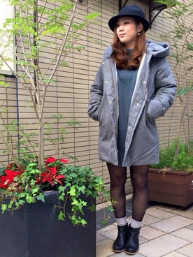 「LBC（エルビーシー）のアイテム（チュニック）」を使った、sayaさん（レディース・156cm）の冬コーディネート