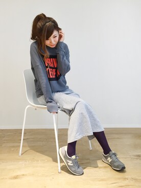 「YEVS（イーブス）のアイテム（スカート）」を使った、ARiさん（レディース・160cm）の冬コーディネート