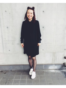 「ユナイテッドアローズ」｜「アイテム（シャツワンピース）」を使った、下島麻子さん（レディース・159cm）の春コーディネート