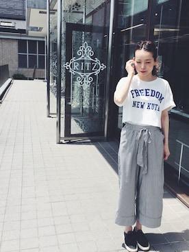 「RITZ」｜下島麻子さん（レディース・159cm）の夏コーディネート