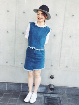 「RBS」｜「アイテム（帽子）」を使った、下島麻子さん（レディース・159cm）の春コーディネート