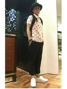 「FRED PERRY（フレッドペリー）のアイテム（帽子）」を使った、CO→HEY!さん（メンズ・165cm）の春コーディネート