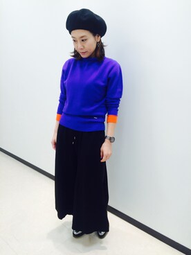 「ディーゼル」｜「アイテム（ハンチング/ベレー帽）」を使った、matsuさん（レディース・155cm）の秋コーディネート