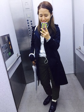 「BANANA REPUBLIC」｜「アイテム（トレンチコート）」を使った、SatokoNakaharaさん（レディース・158cm）の春コーディネート