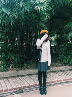 「LILY BROWN（リリーブラウン）のアイテム（ハンチング/ベレー帽）」を使った、🍃🌸モモ桃🗼💓さん（レディース・162cm）の秋コーディネート