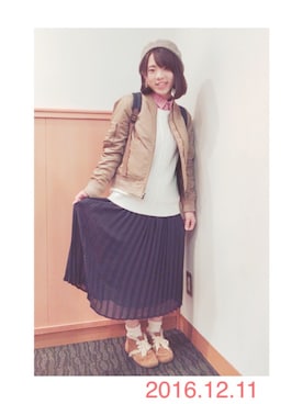 「ショッピング」｜「アイテム（ブルゾン）」を使った、ゆうきさん（レディース・149cm）の冬コーディネート