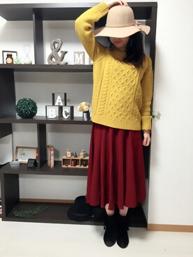 「CLOSE-UP（クローズアップ）のアイテム（帽子）」を使った、yurikaさん（レディース・159cm）の秋コーディネート