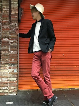 「GGD（ジージーディー）のアイテム」を使った、GRAND GLOBAL上野店さん（メンズ・180cm）の春コーディネート