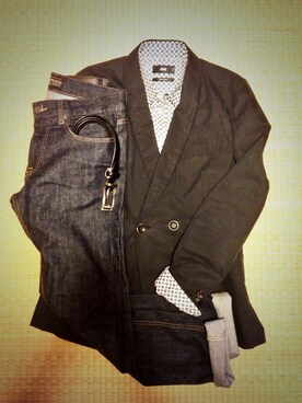 「COMME CA COMME CA COMME CA（コムサコムサコムサ）のアイテム（ジャケット/アウター）」を使った、Satokiさん（メンズ・176cm）の冬コーディネート