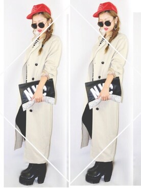 「casselini」｜「アイテム（トレンチコート）」を使った、CANNYさん（レディース・160cm）の秋コーディネート
