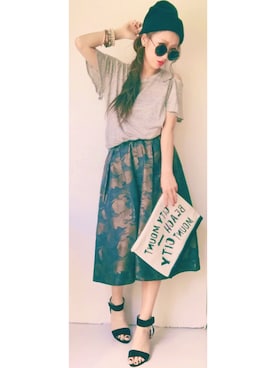 「ROYAL PARTY」｜「アイテム（Tシャツ/カットソー）」を使った、CANNYさん（レディース・160cm）の夏コーディネート