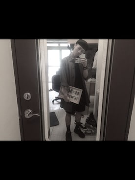 「アイテム（ステンカラーコート）」を使った、KAZEF TANGさん（メンズ・170cm・10代）の秋コーディネート