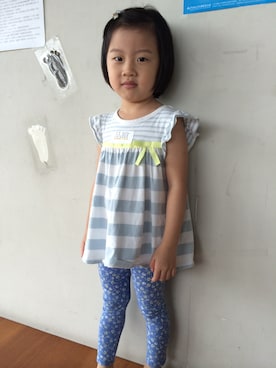 「OSHKOSH（オシュコシュ）のアイテム（Tシャツ/カットソー）」を使った、appleさん（キッズ・110cm）の夏コーディネート