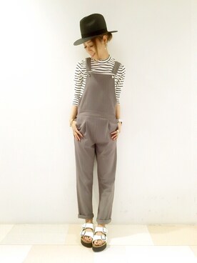 「HARE（ハレ）のアイテム（オールインワン・サロペット）」を使った、HIROSE/HAREさん（レディース・157cm）の春コーディネート
