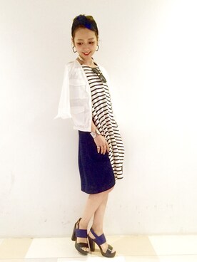 「HARE（ハレ）のアイテム（ピアス（両耳用））」を使った、HIROSE/HAREさん（レディース・157cm）の夏コーディネート