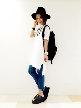 「HARE（ハレ）のアイテム（ピアス（両耳用））」を使った、HIROSE/HAREさん（レディース・157cm）の夏コーディネート