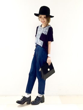 「HARE（ハレ）のアイテム（帽子）」を使った、HIROSE/HAREさん（レディース・157cm）の夏コーディネート