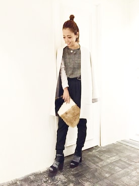 「HARE（ハレ）のアイテム（ピアス（両耳用））」を使った、HIROSE/HAREさん（レディース・157cm）の秋コーディネート