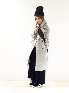 「HARE（ハレ）のアイテム（チェスターコート）」を使った、HIROSE/HAREさん（レディース・157cm）の秋コーディネート