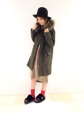 「HARE（ハレ）のアイテム（モッズコート）」を使った、HIROSE/HAREさん（レディース・157cm）の秋コーディネート