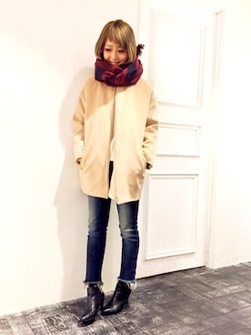 「HARE（ハレ）のアイテム（ブーティ）」を使った、HIROSE/HAREさん（レディース・157cm）の冬コーディネート