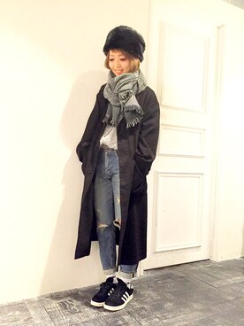 「HARE（ハレ）のアイテム（その他アウター）」を使った、HIROSE/HAREさん（レディース・157cm）の冬コーディネート