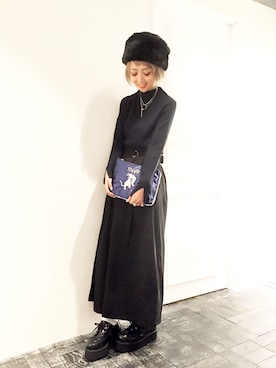 「ラバーソール」｜HIROSE/HAREさん（レディース・157cm）の冬コーディネート