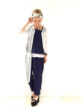 「HARE（ハレ）のアイテム（オールインワン・サロペット）」を使った、HIROSE/HAREさん（レディース・157cm）の春コーディネート