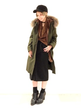 「HARE（ハレ）のアイテム（モッズコート）」を使った、HIROSE/HAREさん（レディース・157cm）の秋コーディネート