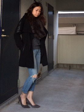 「Mackage（マッカージュ）のアイテム（ジャケット/アウター）」を使った、boopさん（レディース・156cm）の冬コーディネート